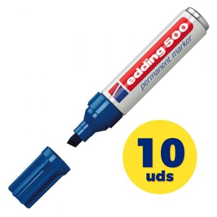 Edding Marcador Permanente 500 Azul (Set de 10) Edding Marcador Permanente 500 Azul (Set de 10)